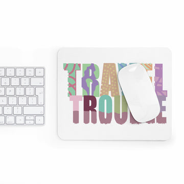 Travel Trouble Mouse Pad - White